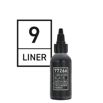 77266 Carbon Black Tattoofarbe - Liner 9 - 50ml.