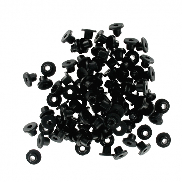 100 Armature Bar Gummis aus Weichplastik, Schwarz
