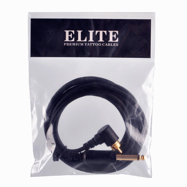 Elite RCA Kabel - Angled, Schwarz mit Klinkenstecker 2,4m.