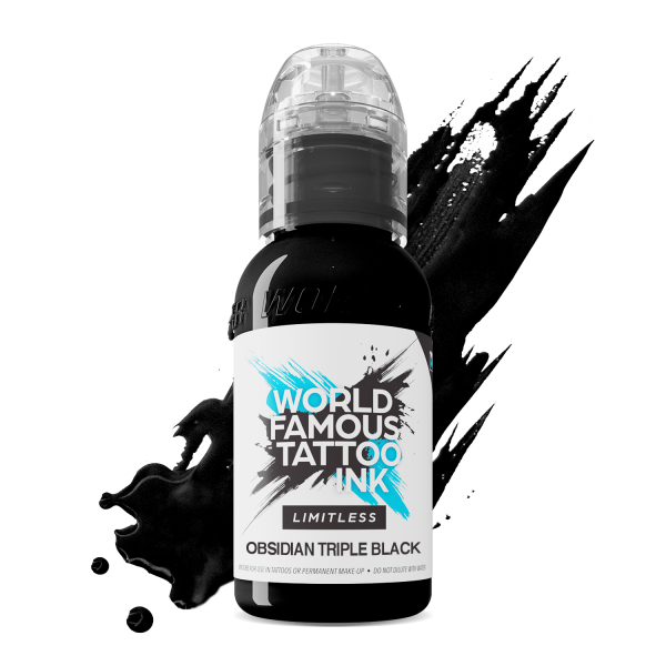 World Famous Limitless Tattoofarbe - Obsidian Triple Black Outlining 30ml.