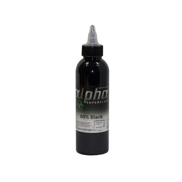 ALPHA superfluid Tattoofarbe 60% Black 30ml