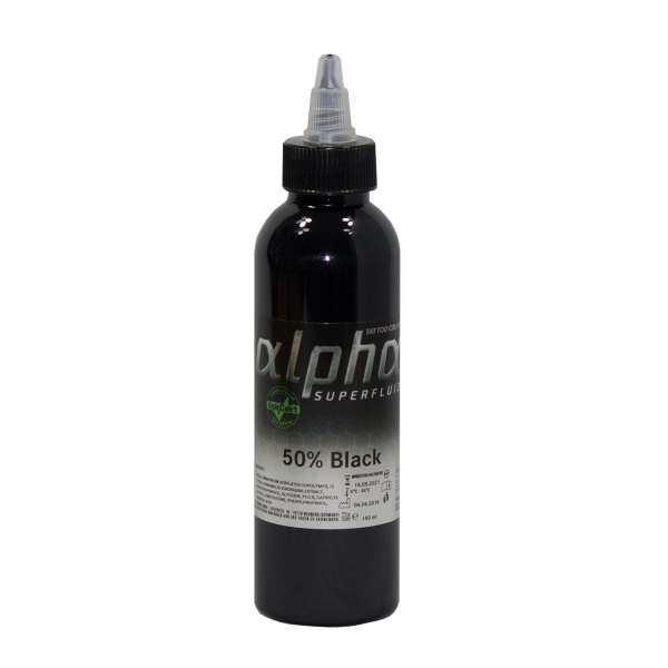 ALPHA superfluid Tattoofarbe 100% Black 150ml