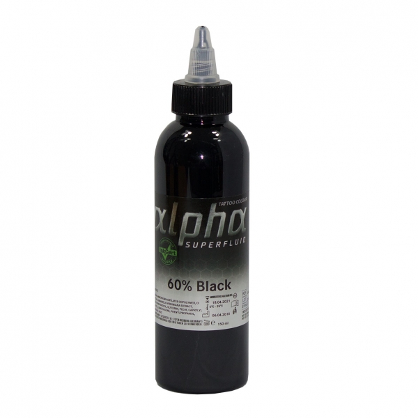 ALPHA superfluid Tattoofarbe 100% Black 150ml