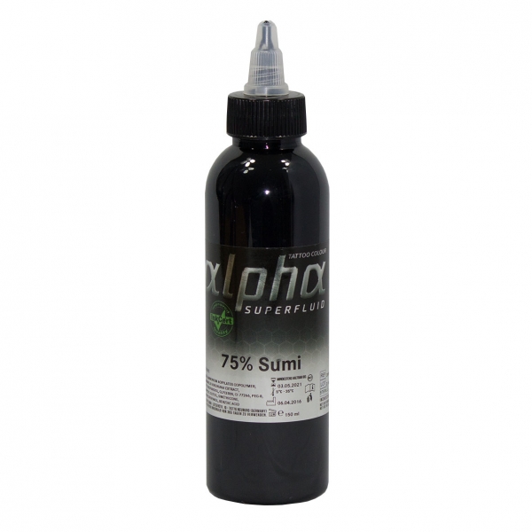 ALPHA superfluid Tattoofarbe 75% Sumi 150ml