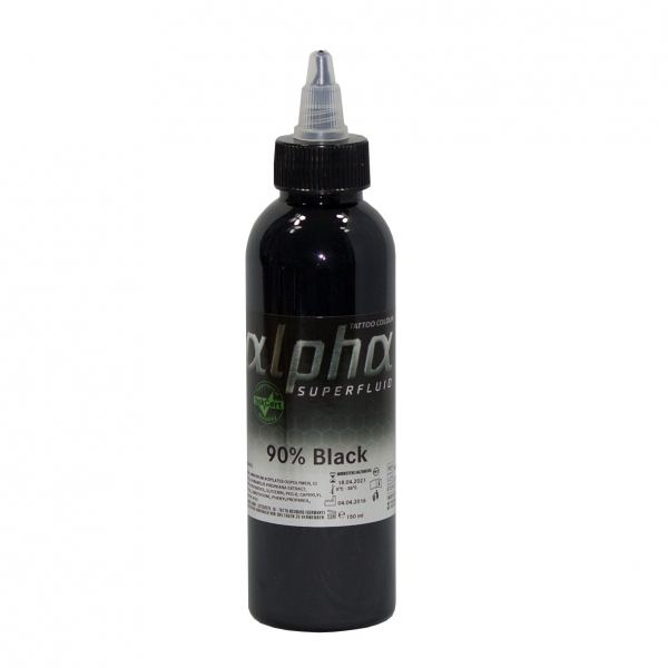 ALPHA superfluid Tattoofarbe 100% Black 150ml